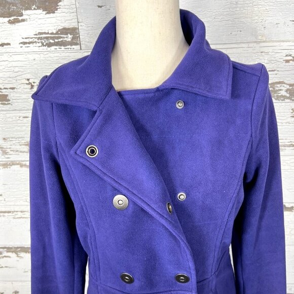 ATHLETA Switchback Double Breasted Fleece Peacoat Purple Sz S EUC #773809 - Picture 3 of 6